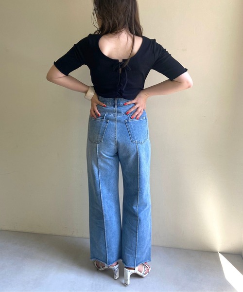 prose verse(プロズヴェール)の「《WEB限定》バックオープンレースアッププルオーバー(Tシャツ/カットソー・レディース・ブラック/ベージュ/カーキ/モカ・フリ-)」の20枚目の写真