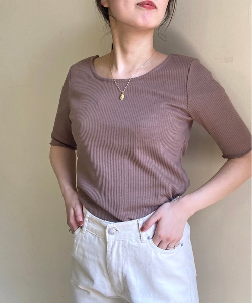 prose verse(プロズヴェール)の「《WEB限定》バックオープンレースアッププルオーバー(Tシャツ/カットソー・レディース・ブラック/ベージュ/カーキ/モカ・フリ-)」の11枚目の写真