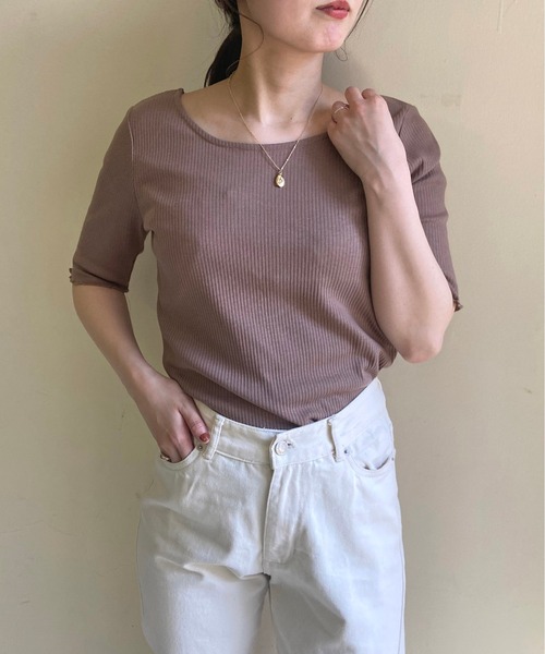 prose verse(プロズヴェール)の「《WEB限定》バックオープンレースアッププルオーバー(Tシャツ/カットソー・レディース・ブラック/ベージュ/カーキ/モカ・フリ-)」の16枚目の写真