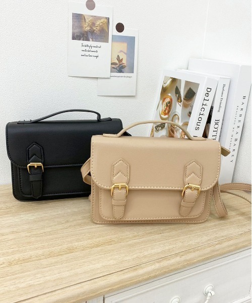 apres jour(アプレジュール)の「【apres jour×ARIAZ】ダブルベルトショルダー(ショルダーバッグ・レディース・ブラック/ベージュ・FREE)」の4枚目の写真