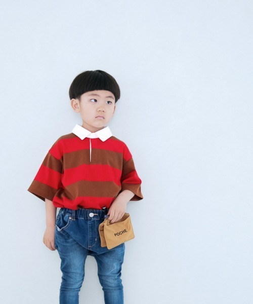 LOWRYS FARM(ローリーズファーム)の「BIGラガーシャツSS 951206(Tシャツ/カットソー・キッズ・ブラック/レッド/グリーン・110cm/120cm/130cm)」の3枚目の写真