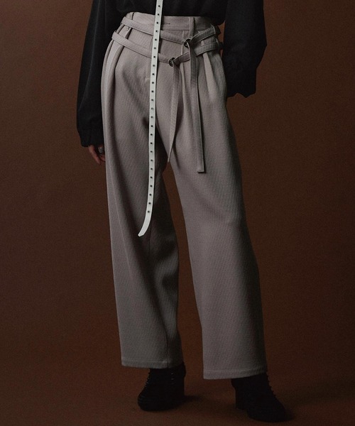 SHAREEF（シャリーフ）の「DOUBLE BELT PANTS（その他パンツ・メンズ・ブラック/ブルー系その他/ホワイト系その他/カーキ・1/2/3）」の2枚目の写真