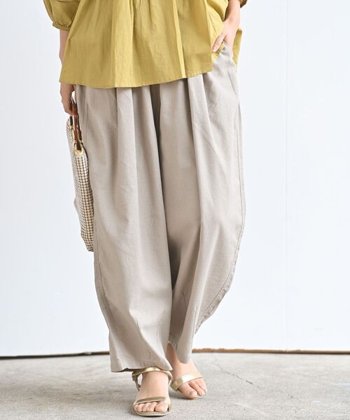 rps（アールピーエス）の「綿麻ワイドバルーンパンツ（その他パンツ・レディース・ブラック/ベージュ系その他/グレイッシュベージュ/ネイビー/ライトベージュ/ライトカーキ・フリー/M）」の4枚目の写真