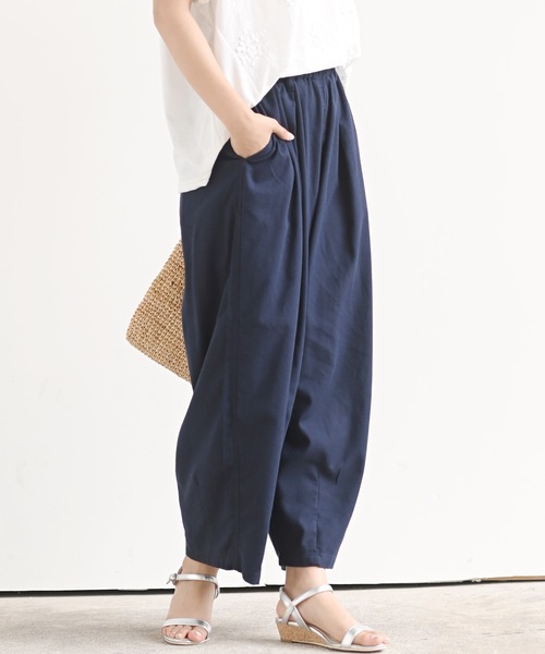 rps（アールピーエス）の「綿麻ワイドバルーンパンツ（その他パンツ・レディース・ブラック/ベージュ系その他/グレイッシュベージュ/ネイビー/ライトベージュ/ライトカーキ・フリー/M）」の6枚目の写真