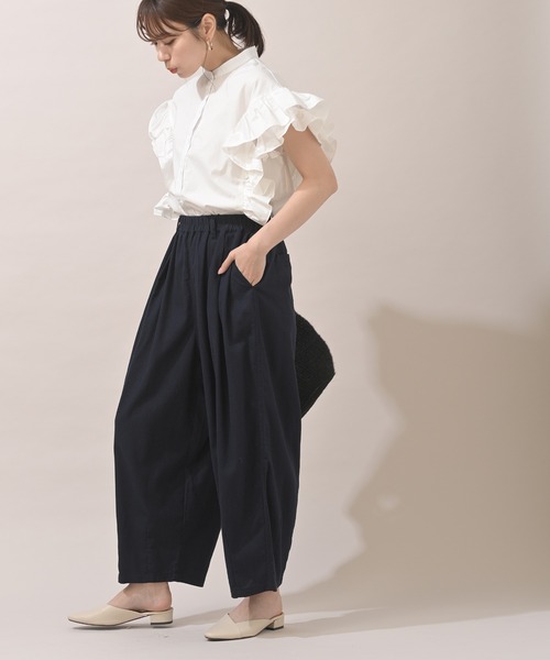 rps（アールピーエス）の「綿麻ワイドバルーンパンツ（その他パンツ・レディース・ブラック/ベージュ系その他/グレイッシュベージュ/ネイビー/ライトベージュ/ライトカーキ・フリー/M）」の15枚目の写真