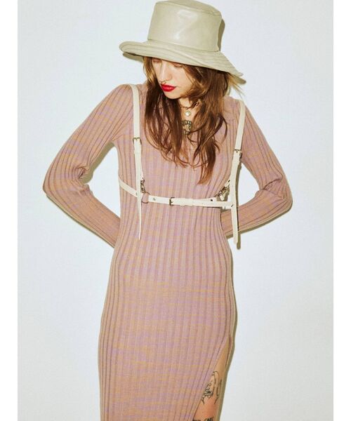 jouetie(ジュエティ)の「スキッパーニットワンピース(ワンピース・レディース・ピンク/パープル/ブラウン・MEDIUM)」の19枚目の写真