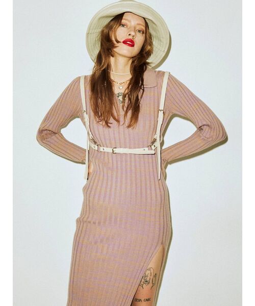 jouetie(ジュエティ)の「スキッパーニットワンピース(ワンピース・レディース・ピンク/パープル/ブラウン・MEDIUM)」の20枚目の写真