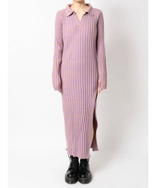 jouetie(ジュエティ)の「スキッパーニットワンピース(ワンピース・レディース・ピンク/パープル/ブラウン・MEDIUM)」の7枚目の写真