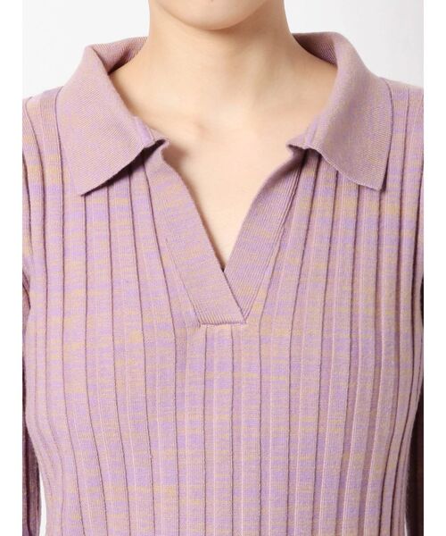 jouetie(ジュエティ)の「スキッパーニットワンピース(ワンピース・レディース・ピンク/パープル/ブラウン・MEDIUM)」の10枚目の写真