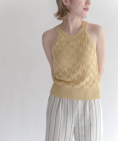 KBF（ケイビーエフ）の「カップ付きアメリカンスリーブニットタンクトップ（ニット/セーター・レディース・ダークブラウン/グレー/ベージュ系その他・ONE）」の3枚目の写真