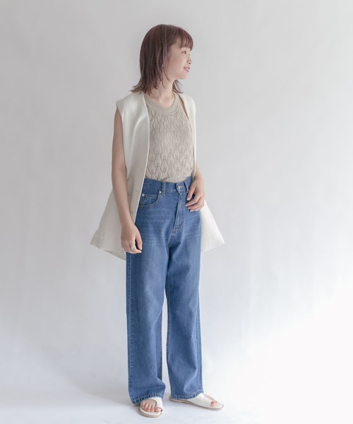 KBF（ケイビーエフ）の「カップ付きアメリカンスリーブニットタンクトップ（ニット/セーター・レディース・ダークブラウン/グレー/ベージュ系その他・ONE）」の6枚目の写真