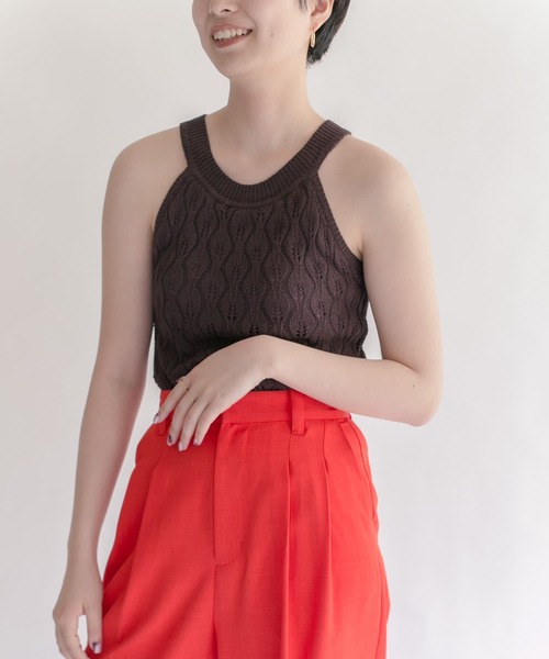 KBF（ケイビーエフ）の「カップ付きアメリカンスリーブニットタンクトップ（ニット/セーター・レディース・ダークブラウン/グレー/ベージュ系その他・ONE）」の11枚目の写真
