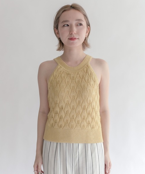 KBF（ケイビーエフ）の「カップ付きアメリカンスリーブニットタンクトップ（ニット/セーター・レディース・ダークブラウン/グレー/ベージュ系その他・ONE）」の14枚目の写真