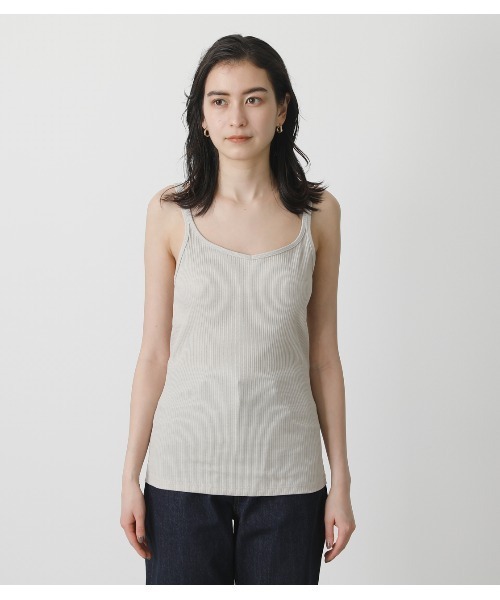 AZUL by moussy（アズールバイマウジー）の「BASIC 2WAY CAMISOLE/ベーシック2WAYキャミソール（キャミソール・レディース・ブラック/ライトベージュ/ホワイト/カーキ・MEDIUM/SMALL）」の4枚目の写真