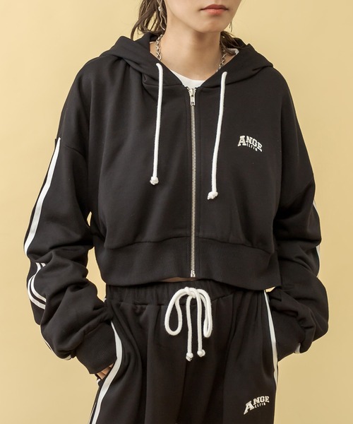 RASVOA(ラスボア)の「【セットアップ着用可】クロップド2ラインパーカー(パーカー・レディース・グレー/グリーン/ブラック・FREE)」の17枚目の写真