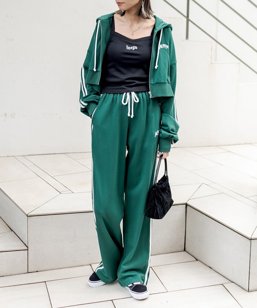 RASVOA(ラスボア)の「【セットアップ着用可】クロップド2ラインパーカー(パーカー・レディース・グレー/グリーン/ブラック・FREE)」の10枚目の写真