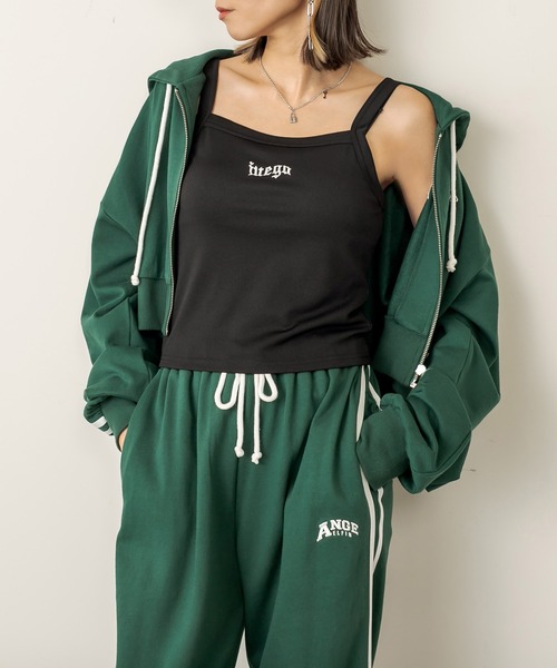 RASVOA(ラスボア)の「【セットアップ着用可】クロップド2ラインパーカー(パーカー・レディース・グレー/グリーン/ブラック・FREE)」の6枚目の写真