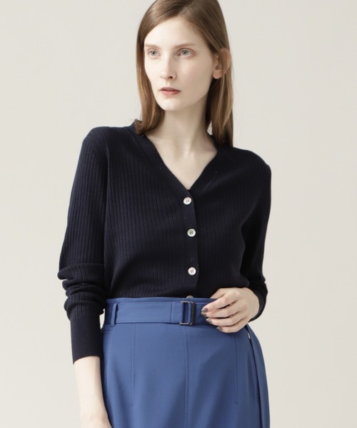 BOSCH（ボッシュ）の「◆ラメミックスワイドリブニットカーデ（Tシャツ/カットソー・レディース・ベージュ/ネイビー/イエロー・38）」の2枚目の写真