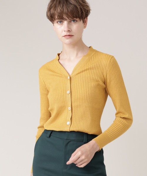 BOSCH（ボッシュ）の「◆ラメミックスワイドリブニットカーデ（Tシャツ/カットソー・レディース・ベージュ/ネイビー/イエロー・38）」の3枚目の写真