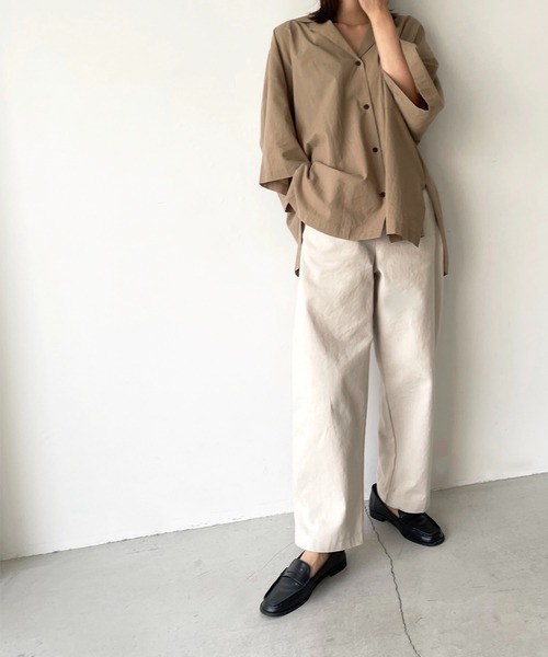 CANAL JEAN(キャナルジーン)の「El mar(エルマール) オーバーサイズ開襟シャツ(シャツ/ブラウス・レディース・グリーン/ブラック/ベージュ/カーキ/ブラウン・ONE SIZE)」の3枚目の写真