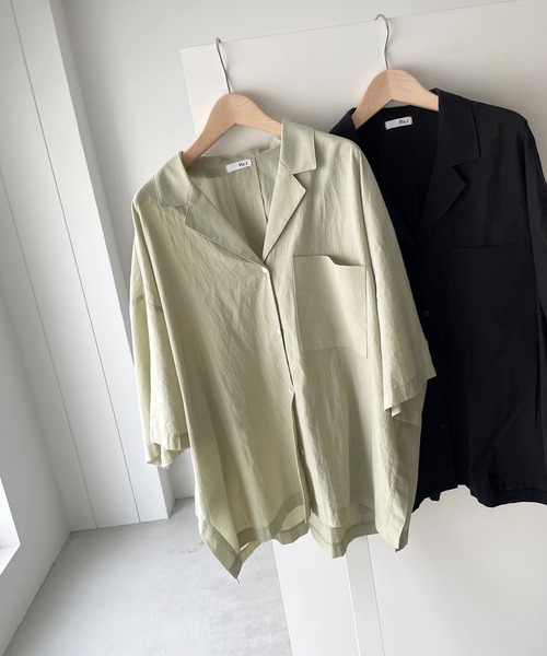 CANAL JEAN(キャナルジーン)の「El mar(エルマール) オーバーサイズ開襟シャツ(シャツ/ブラウス・レディース・グリーン/ブラック/ベージュ/カーキ/ブラウン・ONE SIZE)」の5枚目の写真