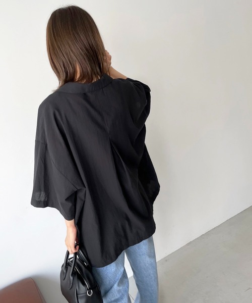 CANAL JEAN(キャナルジーン)の「El mar(エルマール) オーバーサイズ開襟シャツ(シャツ/ブラウス・レディース・グリーン/ブラック/ベージュ/カーキ/ブラウン・ONE SIZE)」の17枚目の写真