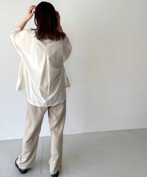 CANAL JEAN(キャナルジーン)の「El mar(エルマール) オーバーサイズ開襟シャツ(シャツ/ブラウス・レディース・グリーン/ブラック/ベージュ/カーキ/ブラウン・ONE SIZE)」の18枚目の写真