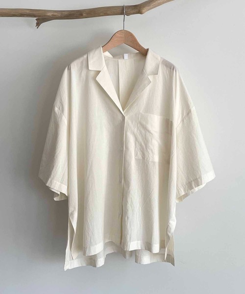 CANAL JEAN(キャナルジーン)の「El mar(エルマール) オーバーサイズ開襟シャツ(シャツ/ブラウス・レディース・グリーン/ブラック/ベージュ/カーキ/ブラウン・ONE SIZE)」の21枚目の写真