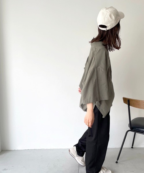 CANAL JEAN(キャナルジーン)の「El mar(エルマール) オーバーサイズ開襟シャツ(シャツ/ブラウス・レディース・グリーン/ブラック/ベージュ/カーキ/ブラウン・ONE SIZE)」の9枚目の写真