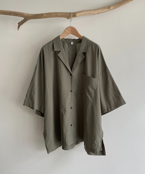 CANAL JEAN(キャナルジーン)の「El mar(エルマール) オーバーサイズ開襟シャツ(シャツ/ブラウス・レディース・グリーン/ブラック/ベージュ/カーキ/ブラウン・ONE SIZE)」の11枚目の写真