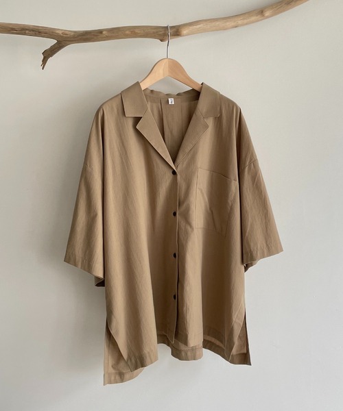CANAL JEAN(キャナルジーン)の「El mar(エルマール) オーバーサイズ開襟シャツ(シャツ/ブラウス・レディース・グリーン/ブラック/ベージュ/カーキ/ブラウン・ONE SIZE)」の10枚目の写真