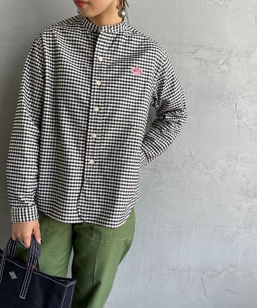 DANTON（ダントン）の「[DANTON/ダントン] バンドカラー オックスフォードシャツ（シャツ/ブラウス・レディース・ブラック/モカ・38/36/34）」の2枚目の写真