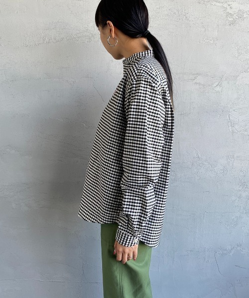 DANTON（ダントン）の「[DANTON/ダントン] バンドカラー オックスフォードシャツ（シャツ/ブラウス・レディース・ブラック/モカ・38/36/34）」の17枚目の写真