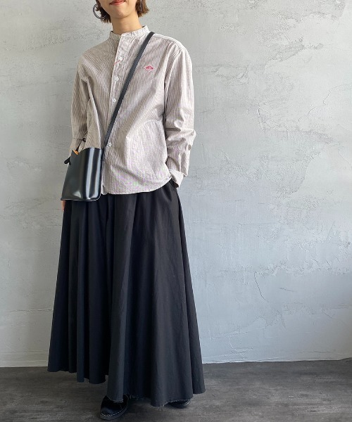 DANTON（ダントン）の「[DANTON/ダントン] バンドカラー オックスフォードシャツ（シャツ/ブラウス・レディース・ブラック/モカ・38/36/34）」の3枚目の写真