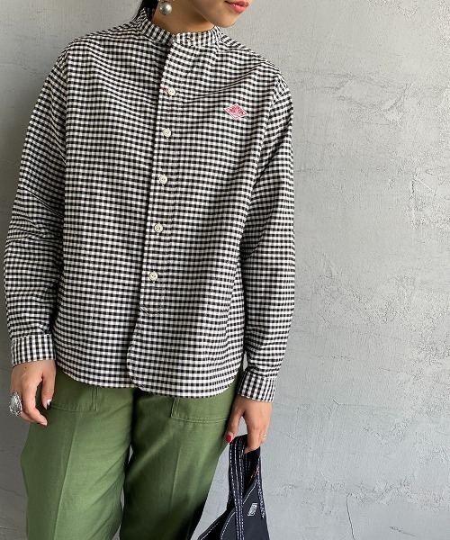 DANTON（ダントン）の「[DANTON/ダントン] バンドカラー オックスフォードシャツ（シャツ/ブラウス・レディース・ブラック/モカ・38/36/34）」の6枚目の写真