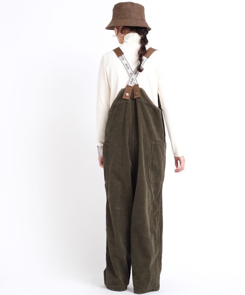 RNA-N（アールエヌエーエヌ）の「O0656 コーデュロイワイドストレートオーバーオール（サロペット/オーバーオール・レディース・オフホワイト/カーキ/ブルーグレー・MEDIUM）」の11枚目の写真