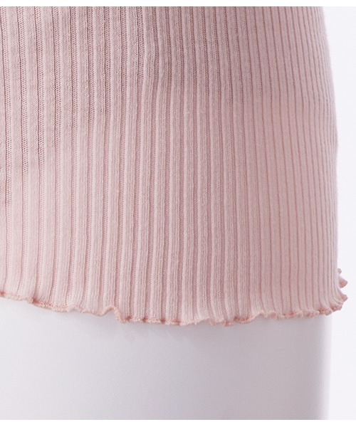 PEACH JOHN（ピーチジョン）の「【綿100％／肌に優しいオーガニックコットン。リブが伸びて気持ちよくフィット】オーガニックコットン半袖（ワキ汗パッド付き）（インナーウェア/肌着・レディース・ブラック/アイボリー/ヘザーグレー/ミント/ピンクベージュ/ブルーグレー/ラベンダー/ダークラベンダー/ライトブルー/ブラウン/スモークピンク/グレー・S/M/M/L）」の16枚目の写真