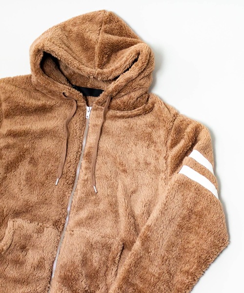 ADPOSION（アドポーション）の「シャギーボアジップパーカー（パーカー・メンズ・チャコールグレー/ベージュ/ネイビー/ブラック・LARGE/MEDIUM）」の3枚目の写真