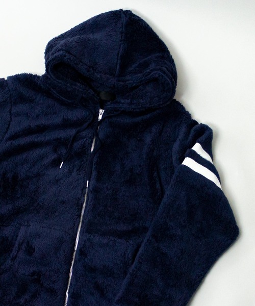 ADPOSION（アドポーション）の「シャギーボアジップパーカー（パーカー・メンズ・チャコールグレー/ベージュ/ネイビー/ブラック・LARGE/MEDIUM）」の4枚目の写真