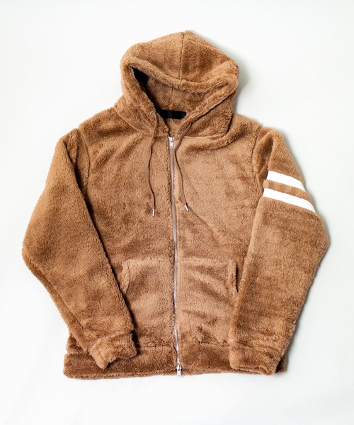 ADPOSION（アドポーション）の「シャギーボアジップパーカー（パーカー・メンズ・チャコールグレー/ベージュ/ネイビー/ブラック・LARGE/MEDIUM）」の7枚目の写真