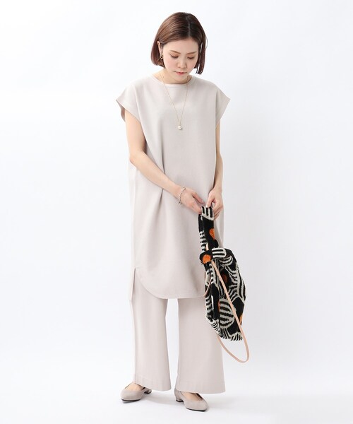 UNTITLED（アンタイトル）の「◆【洗える】コットンエステル ワッフルニットチュニック（チュニック・レディース・グレー系その他/ピンクゴールド/グレー系・02）」の8枚目の写真