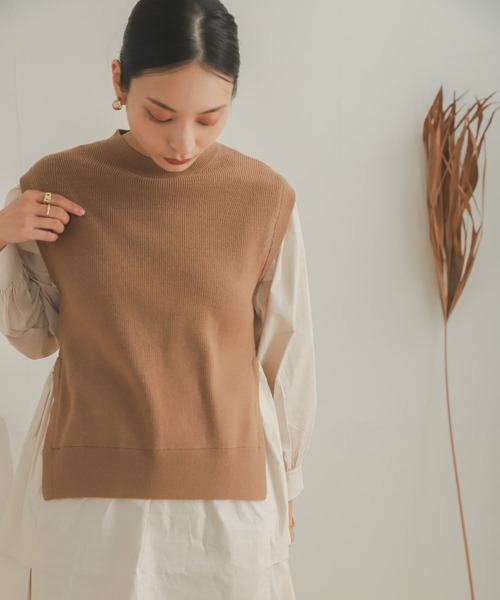 SENSE OF PLACE by URBAN RESEARCH（センスオブプレイスバイアーバンリサーチ）の「ブラウスドッキングセーター（ニット/セーター・レディース・ブラック/アイボリー/キャメル・ONE）」の7枚目の写真