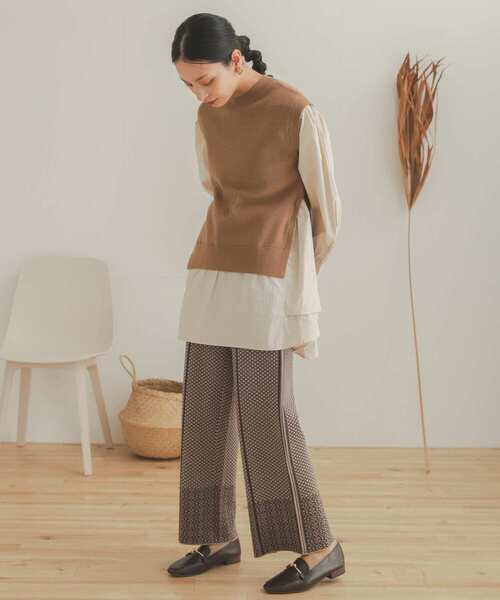 SENSE OF PLACE by URBAN RESEARCH（センスオブプレイスバイアーバンリサーチ）の「ブラウスドッキングセーター（ニット/セーター・レディース・ブラック/アイボリー/キャメル・ONE）」の12枚目の写真