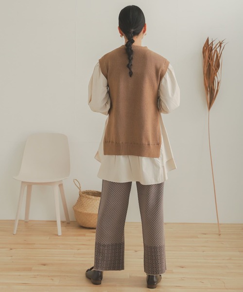 SENSE OF PLACE by URBAN RESEARCH（センスオブプレイスバイアーバンリサーチ）の「ブラウスドッキングセーター（ニット/セーター・レディース・ブラック/アイボリー/キャメル・ONE）」の13枚目の写真