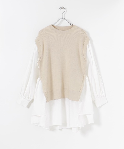 SENSE OF PLACE by URBAN RESEARCH（センスオブプレイスバイアーバンリサーチ）の「ブラウスドッキングセーター（ニット/セーター・レディース・ブラック/アイボリー/キャメル・ONE）」の15枚目の写真