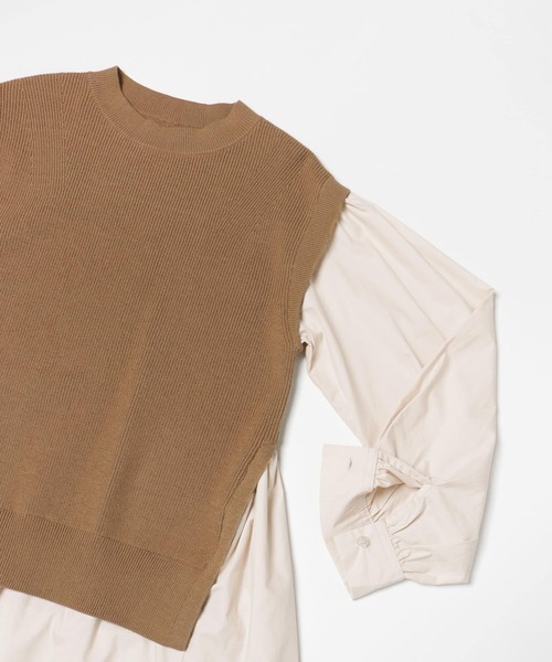 SENSE OF PLACE by URBAN RESEARCH（センスオブプレイスバイアーバンリサーチ）の「ブラウスドッキングセーター（ニット/セーター・レディース・ブラック/アイボリー/キャメル・ONE）」の18枚目の写真