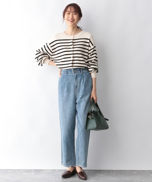 GLOBAL WORK（グローバルワーク）の「洗えるリラックスクルーカーディガン/957964（カーディガン/ボレロ・レディース・ブラック/ダークグリーン/アイボリー/ホワイト系その他/イエロー系その他・MEDIUM/LARGE）」の10枚目の写真