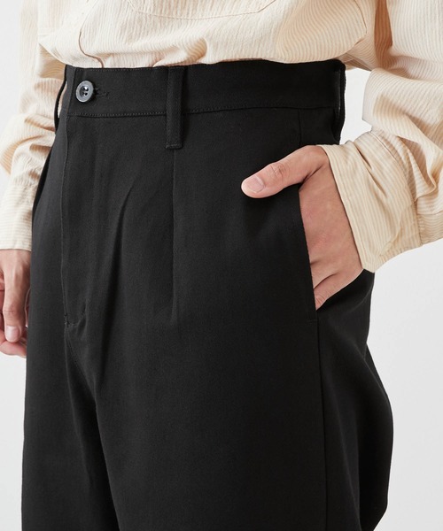 Craft Nicholson(クラフトニコルソン)の「ストレッチカツラギ タックワイドチノパンツ(チノパンツ・メンズ・ストライプ/ブラウン系その他/ネイビー/グレー系その他/グレー系その他2/ブラック・L/S/M)」の11枚目の写真