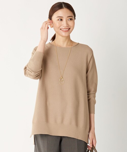 J.PRESS Ladies(J.プレス レディス)の「【洗える】エコテックスホールガーメント ニット(ニット/セーター・レディース・黄土色系/ネイビー系/ダルブルー系/ワイン系・SMALL)」の2枚目の写真