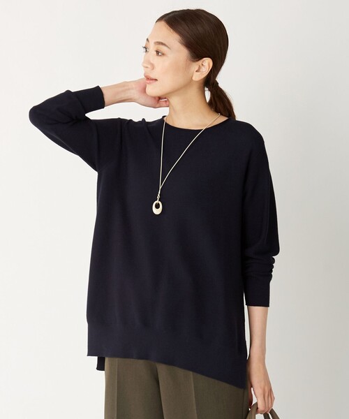 J.PRESS Ladies(J.プレス レディス)の「【洗える】エコテックスホールガーメント ニット(ニット/セーター・レディース・黄土色系/ネイビー系/ダルブルー系/ワイン系・SMALL)」の3枚目の写真
